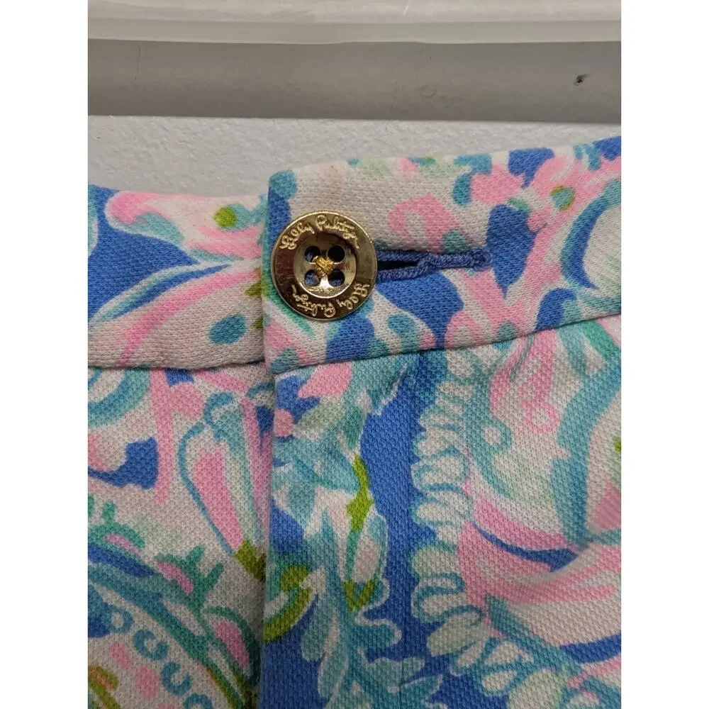 Lilly Pulitzer Buttercup Knit Scallop Shorts Multi Dream Team Size 12